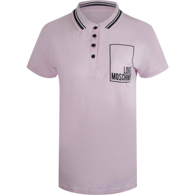 Love Moschino Small Box Logo Pink Polo Shirt