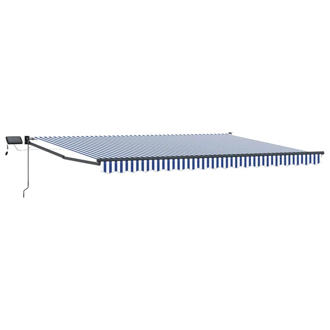 vidaXL - Handbediende - luifel - met - LED's - Blauw, - Wit, - Anthraciet - 4 - x - 2 - m