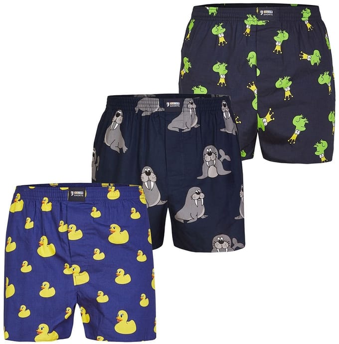 Happy Shorts Wijde Boxershorts Heren Met Print 3-Pack - Maat L