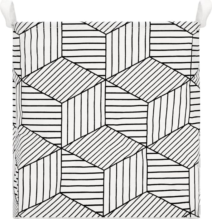 Springos Opbergmand - Speelgoedmand - Kledingmand - Organizer - Handvatten - Wit - Zwart
