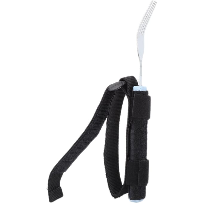 Cuillère Fourchette Flexible Rotative Aide à Manger Ustensile pour Patient Handicapé Personne Âgée black