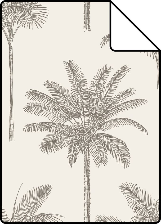 Proefstaal ESTAhome behang palmbomen lichtbeige - 26.5 x 21 cm - 139163-S