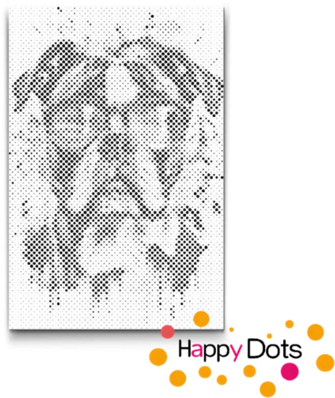 HappyDots DOT Painting Gekke dieren - Hond 03 20x30cm
