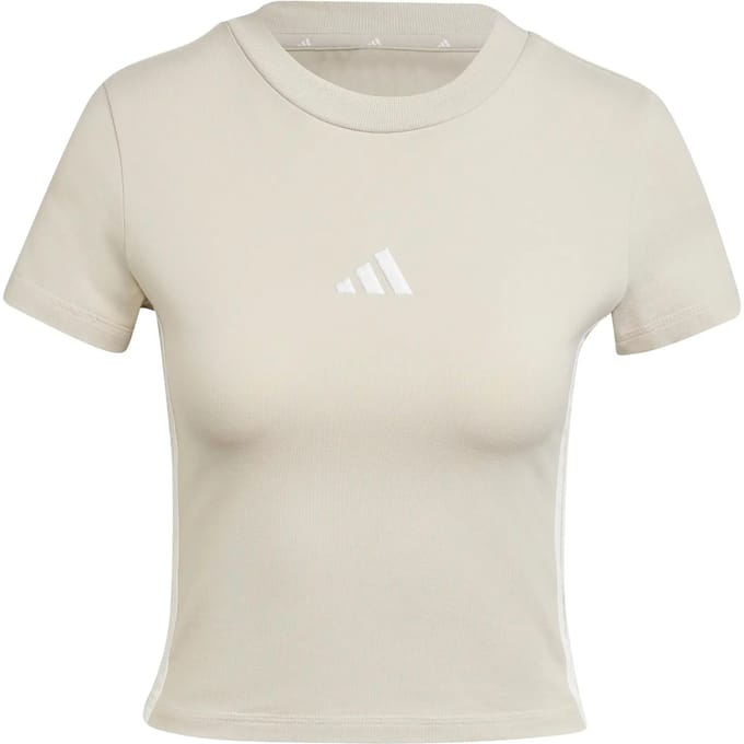 slim fit T-shirt van katoenmix met gestikt logo
