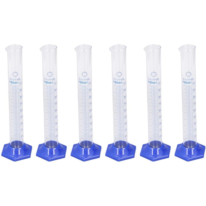 10 stuks Maatcilinder Glas 100ml Grote Capaciteit Duidelijke Schaal Gereedschap Set Kit voor Experiment white