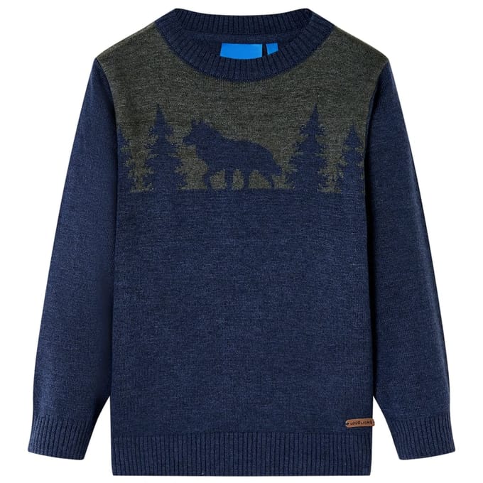 vidaXL - Kindertrui - gebreid - 116 - marineblauw