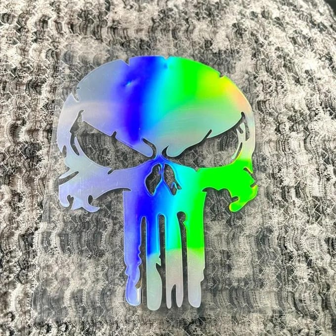 Gepersonaliseerde Reflecterende Autosticker Punisher Marvel Held Schedel Elektrisch Voertuig Motorfiets Decoratie Autosticker blue