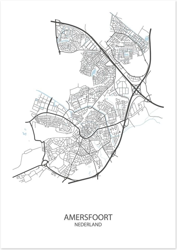 Poster Amersfoort | Plattegrond | 29,7 x 42,0 cm (A3)
