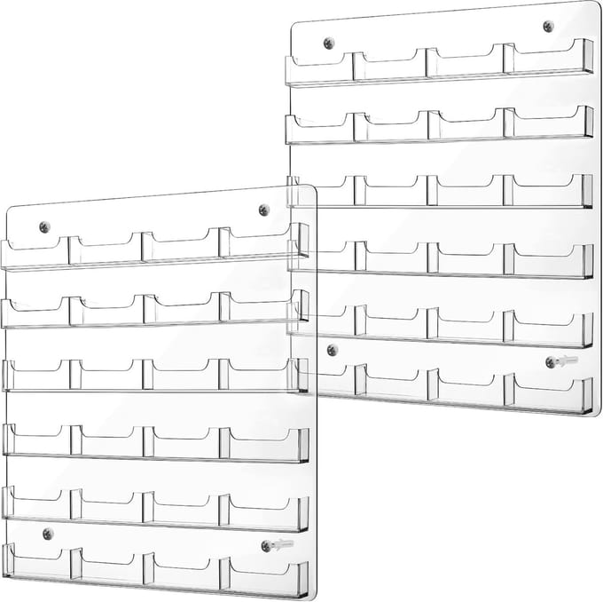 2 Stuks Verticale Acryl Visitekaarthouder Display Stand voor Bureau en Kantoor