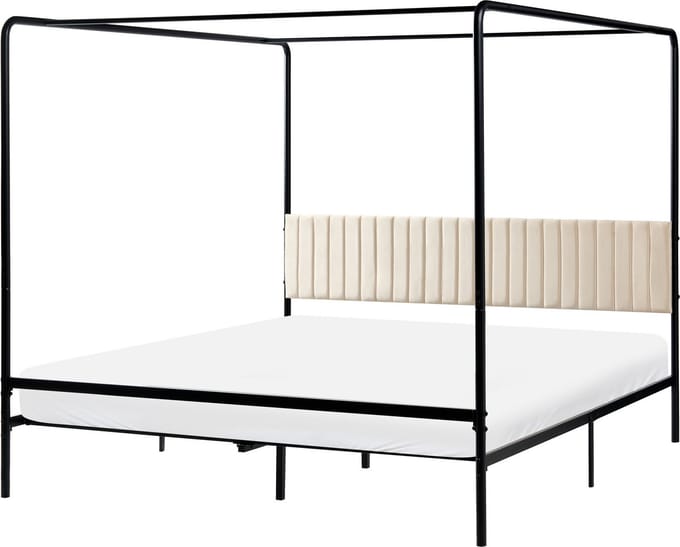 MIRABEAU - Tweepersoonsbed - Zwart - 180 x 200 cm - IJzer