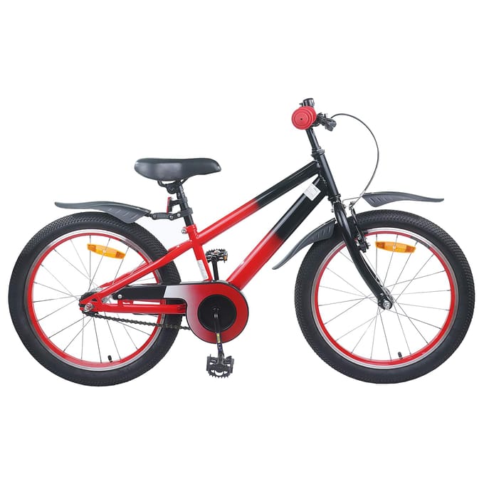 vidaXL - Kinderfiets - 18 - Inch - voor - 5-7 - jaar - oud - Rood - Zwart
