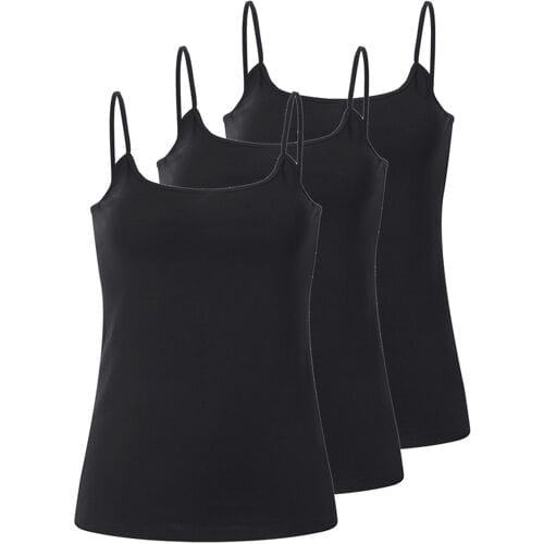 ESMARA Set van 3 dames spaghettitops (Zwart, L (44/46))