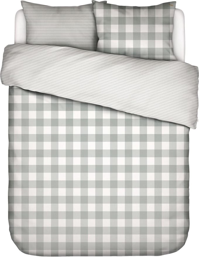 Essenza Chess Dekbedovertrek Dusty green - Tweepersoons – 200x200/220 cm