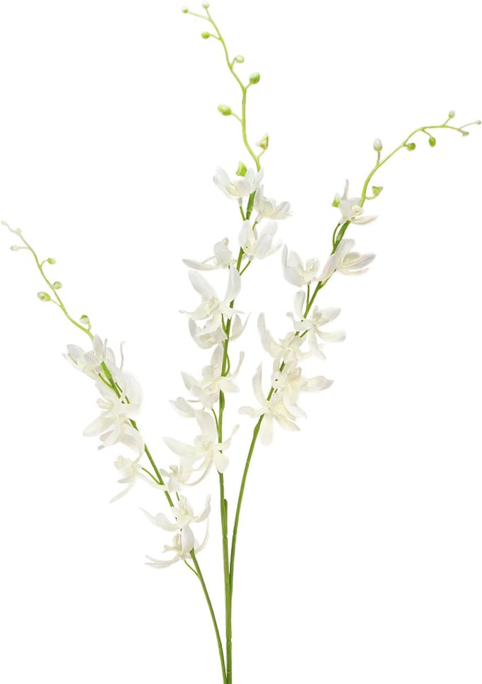 Kunstmatige Orchideeën Tak Crème Witte Bloemen L90cm 2st, 2 Stück
