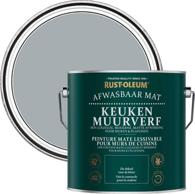 Rust-Oleum Grijs Keuken muurverf - Urbangrijs 2,5L