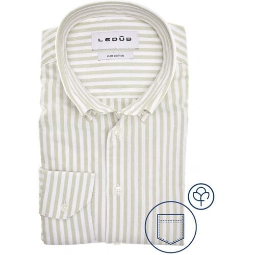 Ledûb Overhemd Oxford Stripe Licht Groen / male