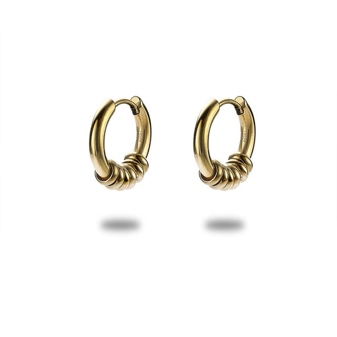 Twice As Nice Oorbellen in goudkleurig edelstaal, oorring met 6 ringetjes