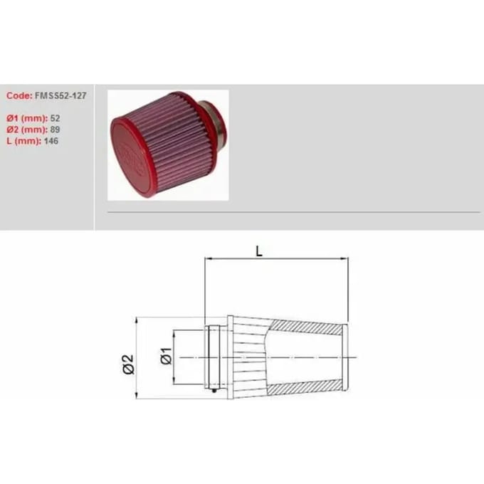 Motorfiets luchtfilter BMC FMSS52 127
