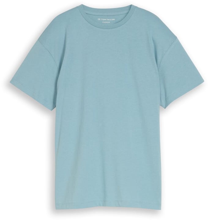 Tom Tailor - Oversized T-shirt met print op de rug - Maat 140 - light teal