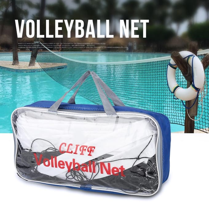 Standaardformaat Volleybalnet met Opbergtas voor Strandspel Binnenwedstrijd gray