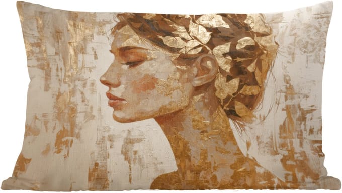 Sierkussens - Kussentjes Woonkamer - 60x40 cm - Vrouw - Goud - Abstract - Textuur