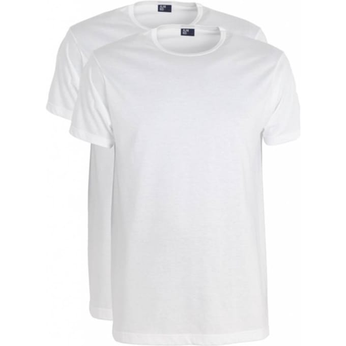 Alan Red T-shirt Derby 2-pack Ronde Hals Extra Lang + 5cm Wit   S