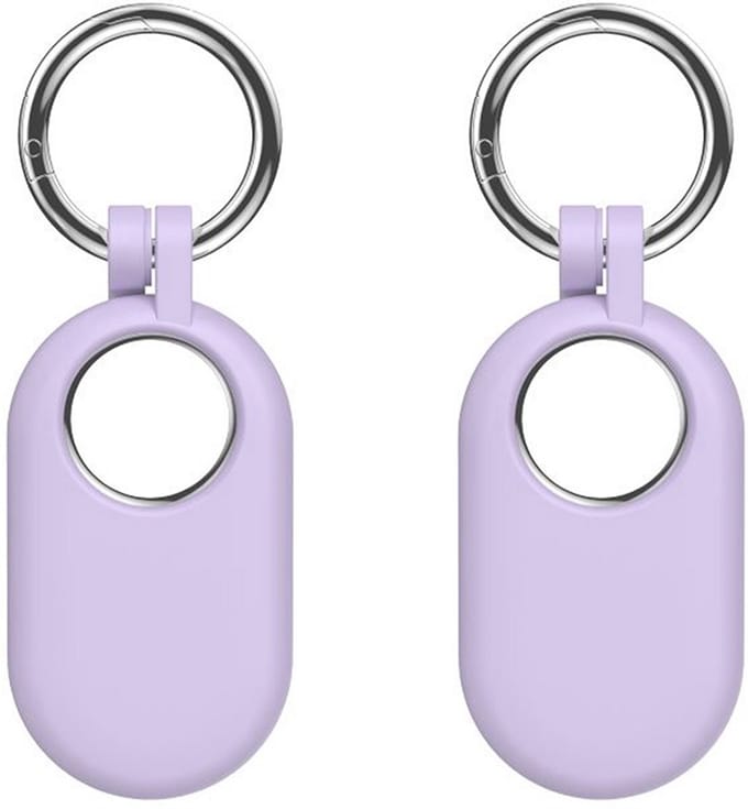 Sleutelhanger geschikt voor Samsung SmartTag 2- Siliconen - 2 stuks - Paars - CHPN