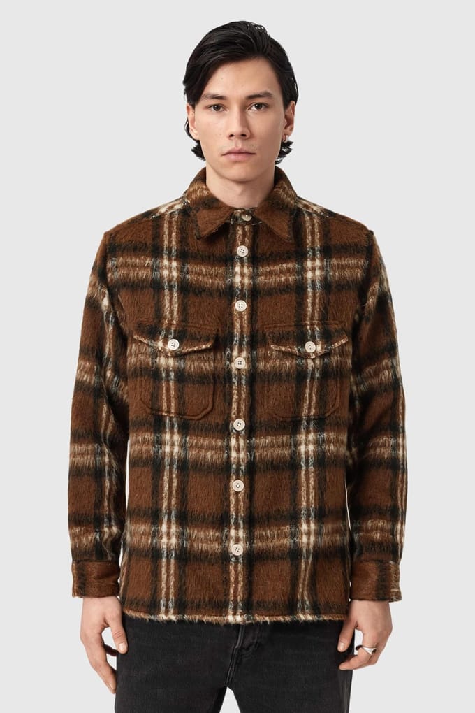 AllSaints Royodo Ls Shirt Brown Größe: S | Casual hemden Outlet | Herren | Braun