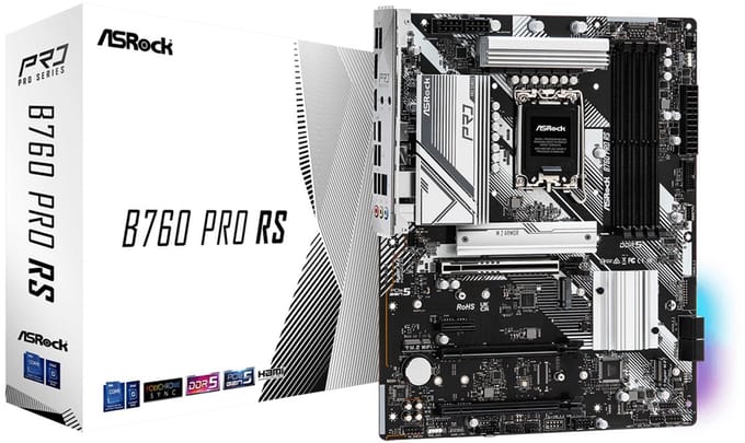 ASRock B760 PRO RS - Moederbord - ATX - LGA1700 Socket - B760 Moederbord - Intel B760 - Intel LGA1700 - DDR5 RAM - ATX