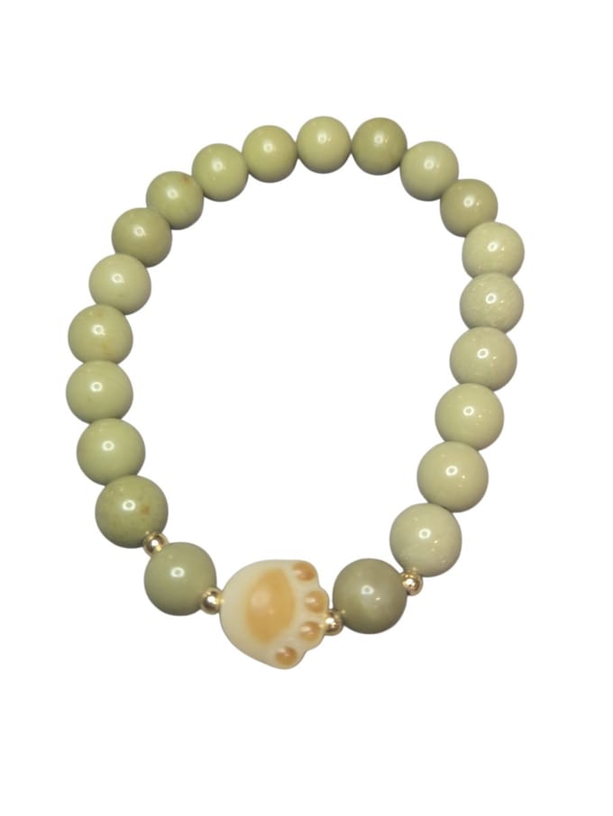 Serpentijn armband met gelukspootje.