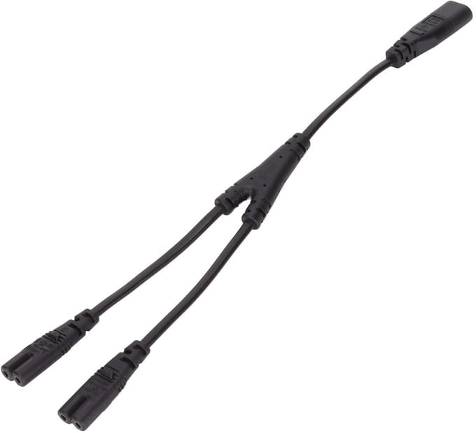 Dailygoods- Y-splitterkabel 30 Cm - Iec320 C8 Mannelijk naar 2 x