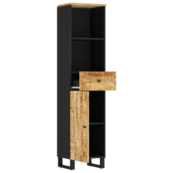 vidaXL - Badkamerkast - 38x33x160 - cm - massief - mangohout