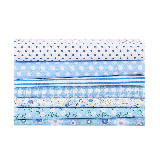 7 pièces set 100 pour cent Coton Batiks Tissu d'Artisanat de Couture pour Portefeuille DIY Housse de Coussin Type 2 white