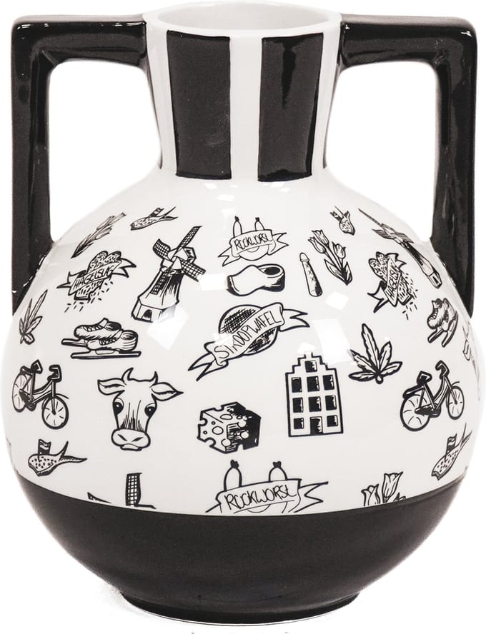 Housevitamin Kettlebell Vase - Dutch Black - 14,5x14,5x18,5cm Design - Eyecatcher.