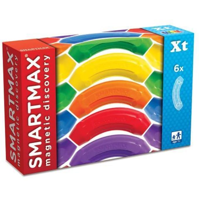 SmartMax Xtension Set - 6 Gekromde Magnetische Staven - Uitbreidingsset voor Constructiespeelgoed - Educatief Speelgoed - Vanaf 1 Jaar