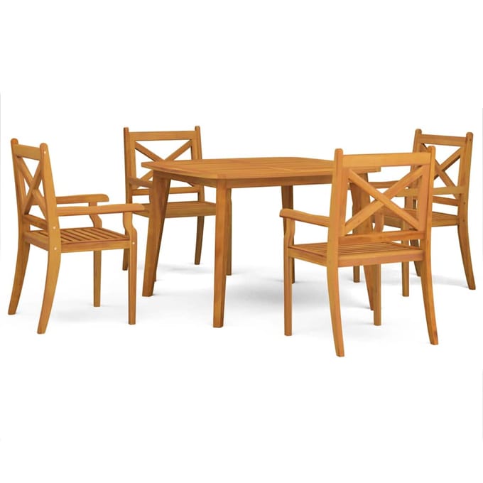 vidaXL - 5-delige - Tuinset - massief - acaciahout