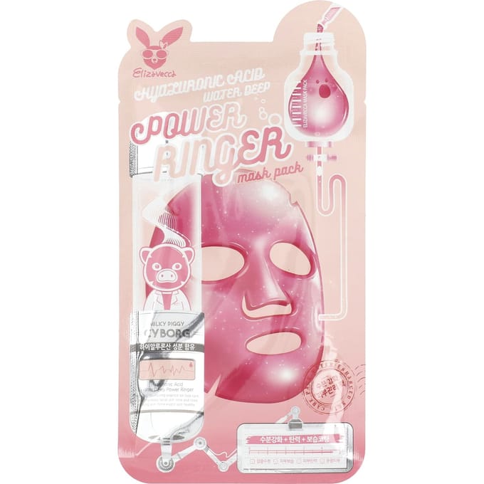 Hyaluronzuur Water Deep Power Ringer Beauty Masker Pack, 1 Vel, 23 ml(0,78 fl oz) white