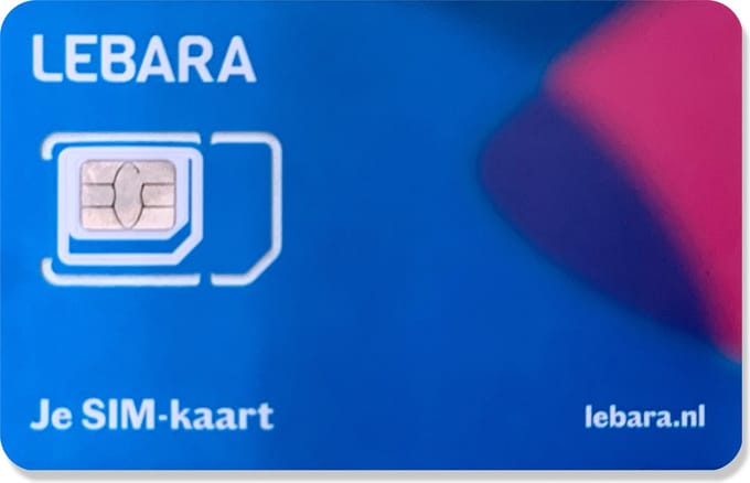 Lebara Prepaid simkaart + 3GB data, 300 belminuten en 1000 sms'jes