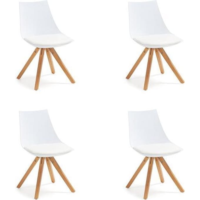 Kave Home Armony - Stoel - Wit - Set van 4