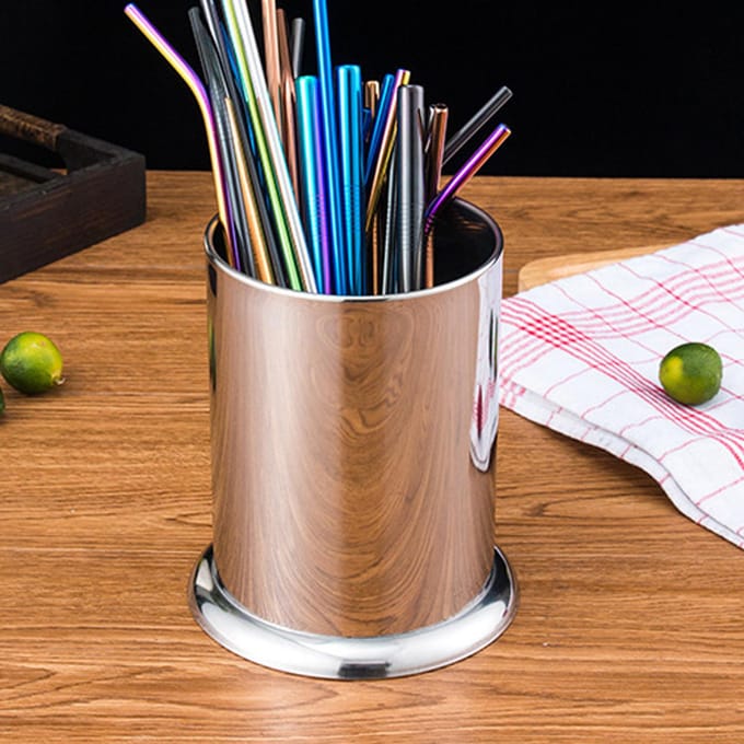 Range-couverts en acier inoxydable pour vaisselle, baguettes, paille, cuillère, fourchette, petit format Small black