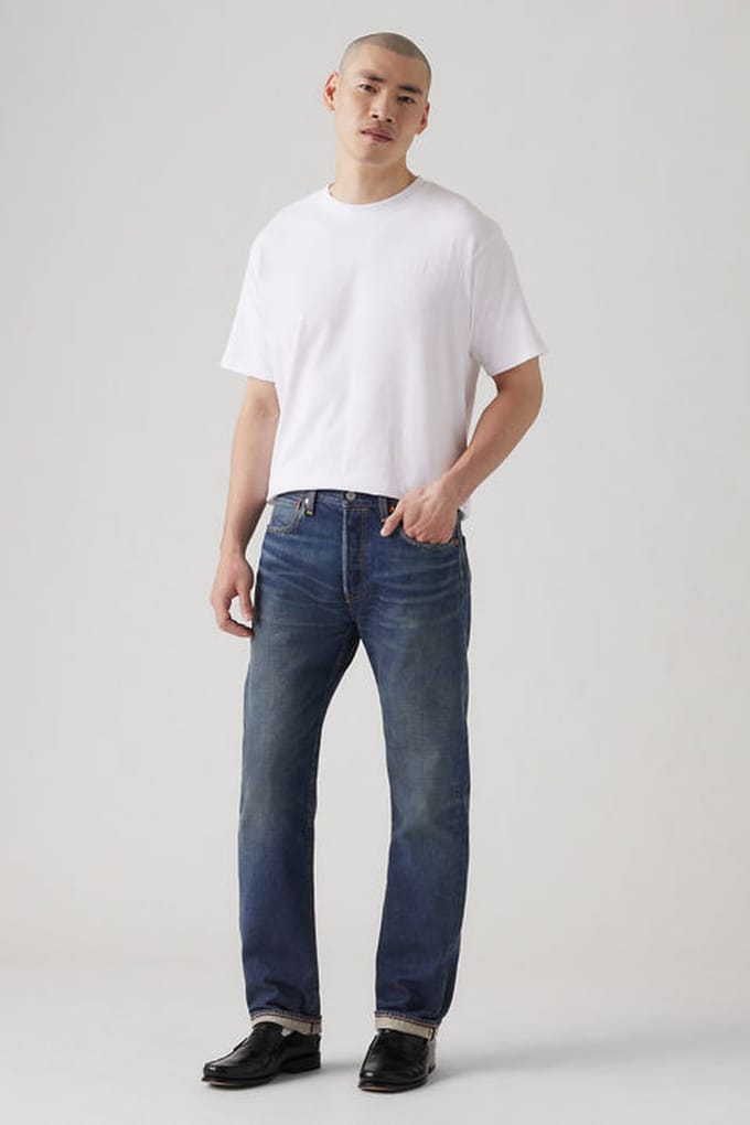 Levi's 501® Original Selvedge Jeans Maat: W32L32 | Straight Jeans Outlet | Heren | Blauw