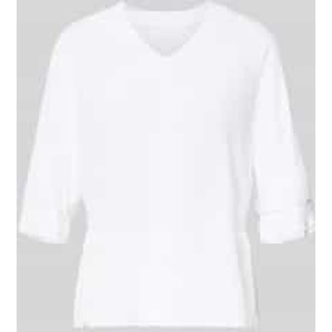 T-shirt met V-hals en 3/4-mouw