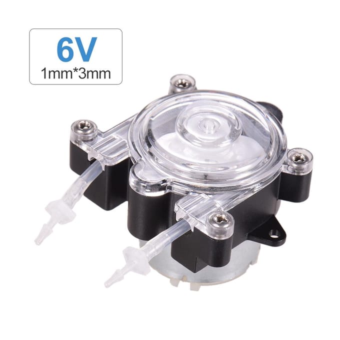 GROTHEN DC 6V DIY Pompe doseuse Mini tête doseuse péristaltique auto-amorçante 1mmX3mm gray