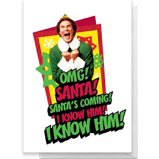 Elf OMG Santa's Coming Greetings Card - Standard Card