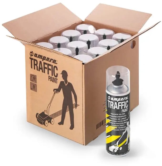 Ampere Traffic Paint markeerverf - zwart | 12 x 500 ml
