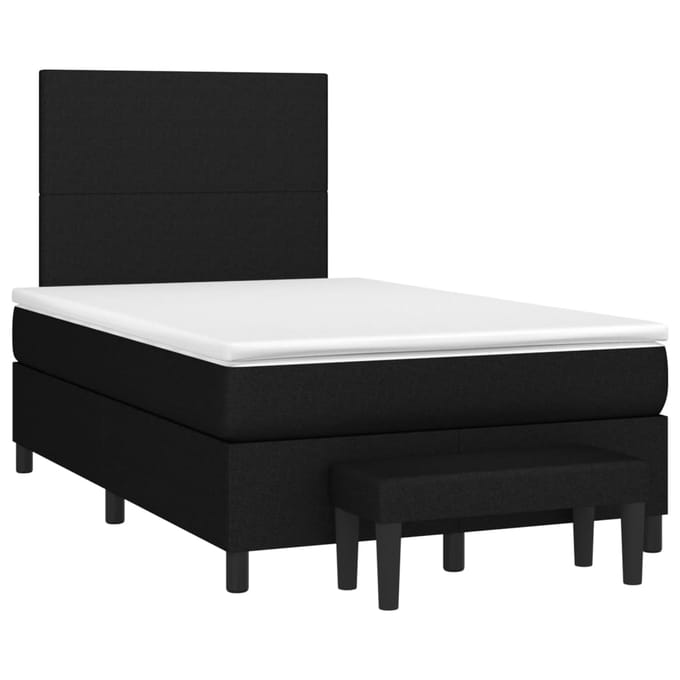 vidaXL - Boxspring - met - matras - stof - zwart - 120x200 - cm