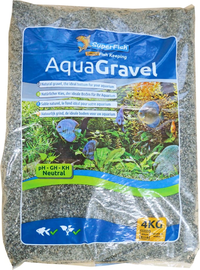 SuperFish Aqua Grind grijs aquariumgrind 1-2 mm | 4 kg pH-neutrale bodembedekking