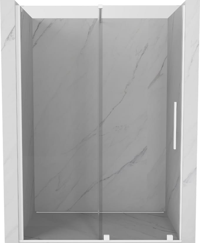 Mexen Velar schuifdouchedeuren 140 , transparant, wit - 871-140-000-01-20