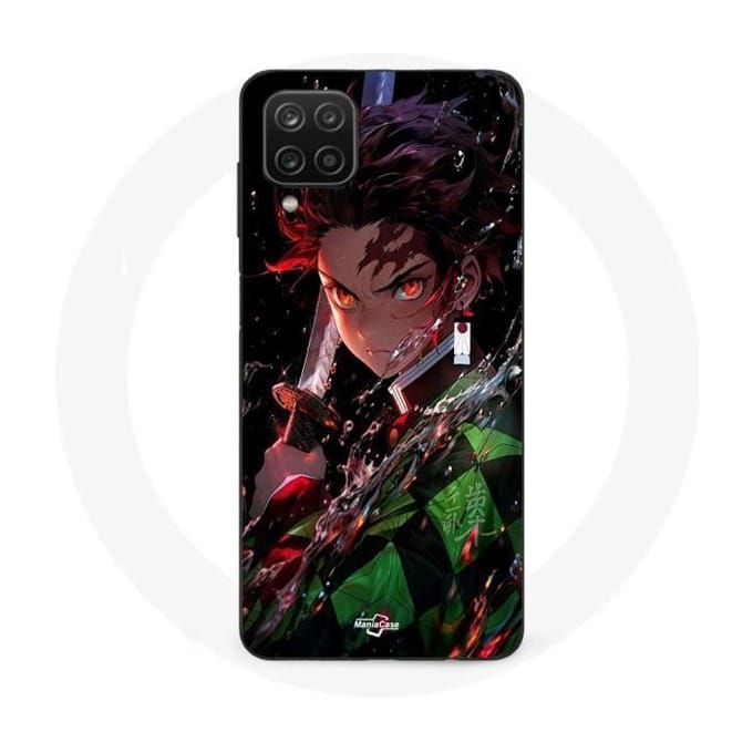 Coque - Demon Slayer - Samsung Galaxy A12 - Tanjiro Kamado - Souple - Noir