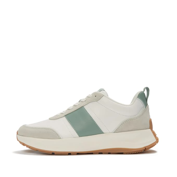 FitFlop FitFlop F-Mode Flow Sneaker - Leather & Suede Mix WIT - Maat 36